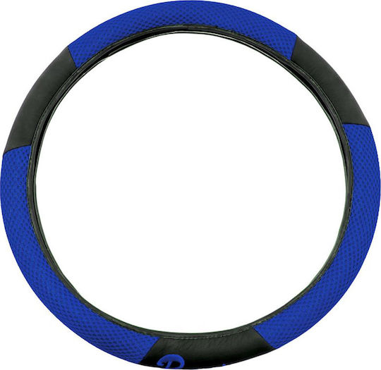 Autoline Car Steering Wheel Cover Racing with Diameter 38cm Synthetic Blue