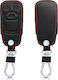 Leatherette Car Key Cover Case with 3 Buttons for Audi Black