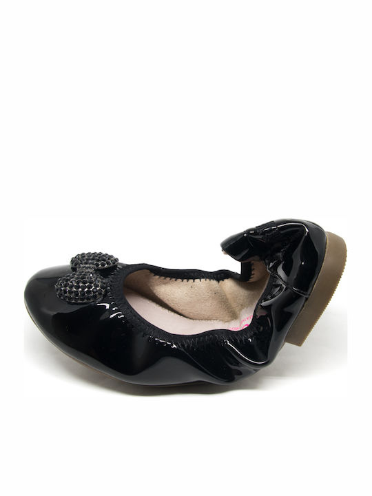 Balerini copii Simple Piele lăcuită Negre