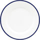 Ionia Platte Mediterraneo 30cm Servierplatte aus Porzellan White - Blue mit Durchmesser 30cm 1Stück