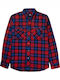 Long-sleeved Shirt Checked Red / Royal Blue