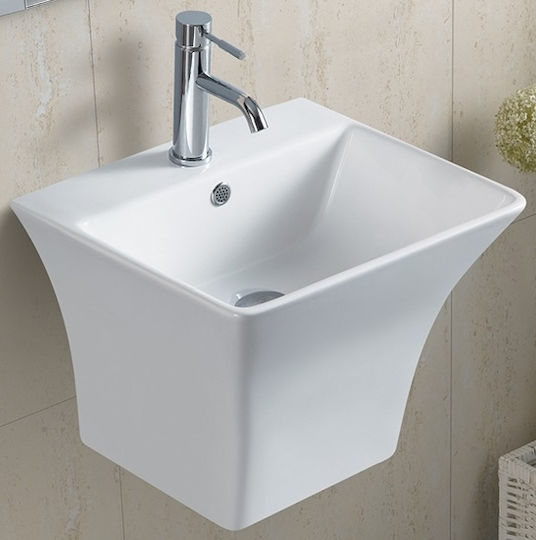 Inter Ceramic ICC Montat pe perete Suspendat Chiuvetă Porțelan 48.5x43x37.5cm Alb
