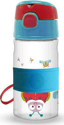 Oops Kids Water Bottle Plastic with Straw Blue ...