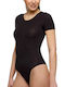 Lingerie Short Sleeve Bodysuit Slim Fit Black
