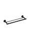 Verdi Omicron Double Wall-Mounted Bathroom Rail Black Matt