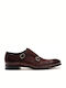 Perlamoda Handmade Men's Leather Monk Shoes Brown