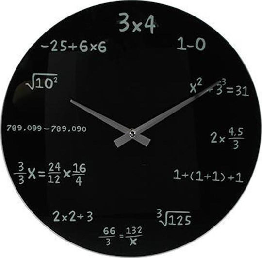 Next Mathematic Wanduhr Glas Schwarz Ø35cm