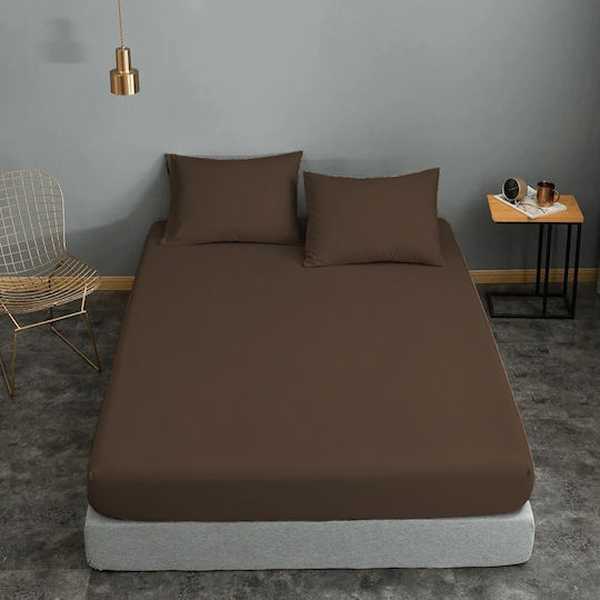 Le Blanc Cotton Line Διπλό 150x200+20εκ. με Λάστιχο Καφέ Le Blanc Cotton Line Διπλό 150x200+20εκ. με Λάστιχο Καφέ