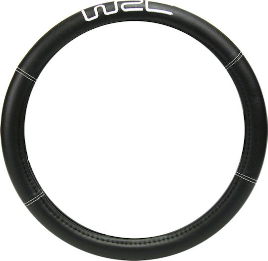 WRC Κάλυμμα Τιμονιού Αυτοκινήτου Steering Wheel Cover με Διάμετρο 35-38εκ. από Δερματίνη Μαύρο