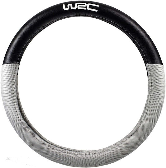 WRC Car Steering Wheel Cover Bimaterial with Diameter 35-38cm Synthetic Silver