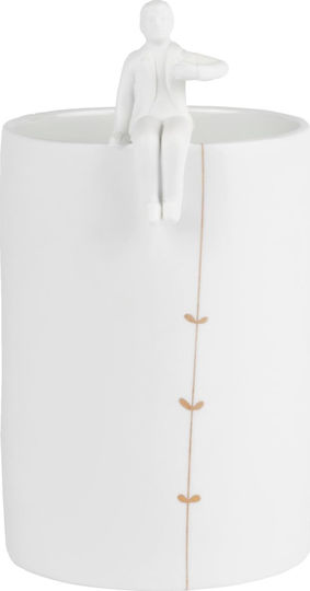 Rader Vase aus Porzellan Weiß 10x18cm