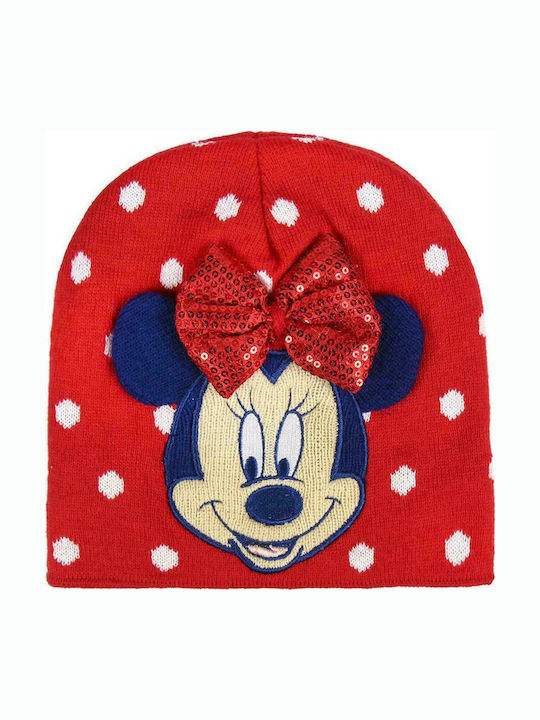 Minnie Mouse Kinder Mütze Gestrickt Rot