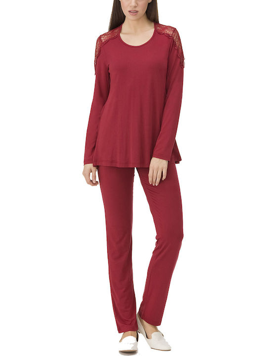 Vamp De iarnă Set Pijamale pentru Femei Red Rhubarb