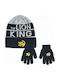 Cerda Lion King Kids Beanie Set with Gloves Knitted Gray