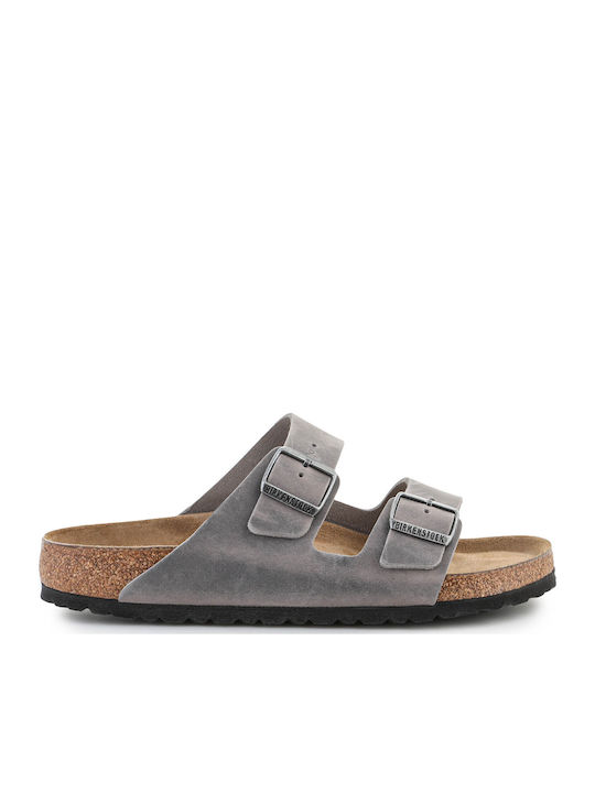 Birkenstock Arizona Soft Footbed Oiled Leather Sandalen Iron