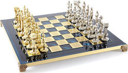 Manopoulos Renaissance Handgefertigt Schach Metallisch mit Schachfiguren 36x36cm