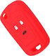 Silicone Car Key Cover Case with 3 Buttons for Chevrolet Red