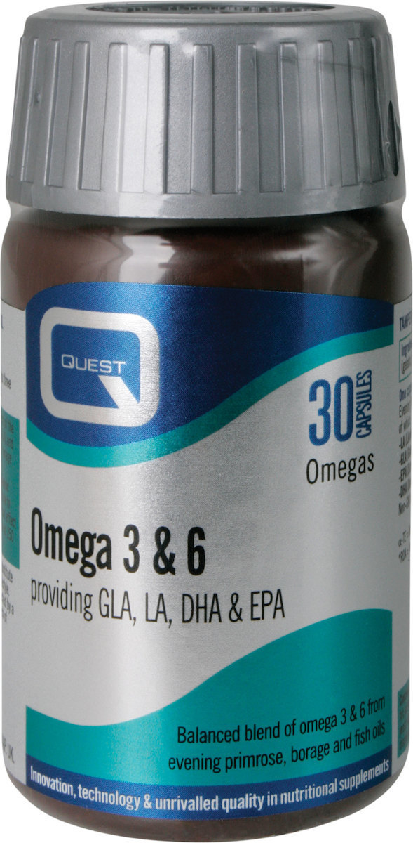 Quest Omega 3 & 6 Evening Primrose, Borage & Fish Oil 30 κάψουλες