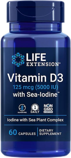 Life Extension Βιταμίνη D3 για Ενίσχυση του Ανοσοποιητικού & την Υγεία των Οστών 5000iu 60 κάψουλες