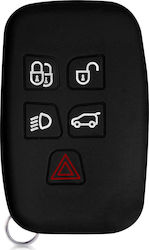 Silicone Car Key Cover Case with 5 Buttons for Jaguar Black