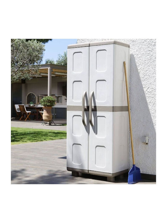 Dulap Dublu-Foi Leto Din Plastic Cu Δin Posibilitatea De Blocare Cu 6 Rafturi Gri / Antracit 73x44x179 Cm