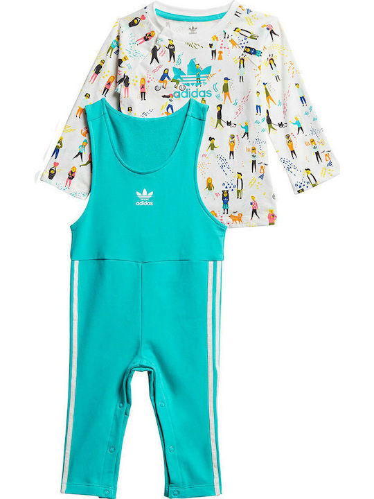 adidas Παιδικό Σετ με Παντελόνι Τιρκουάζ 2τμχ