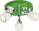 Brilliant Soccer Multi Bulbs Kids Lighting Ceiling Light Metallic 35W with Drive Size GU10 In Green Colour 31x11cm