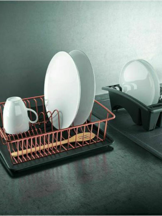 Metaltex Plus Aquatex Στραγγιστήρι Νεροχύτη Μεταλλικό Γκρι 35x30x12cm