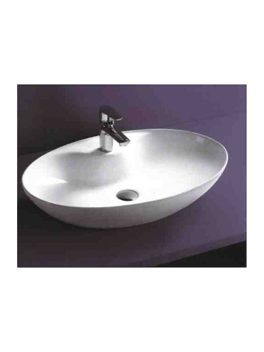 Ceramita F006 Countertop Sink Porcelain 65x43x14cm White