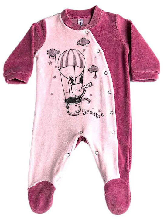 Dreams by Joyce Set Baby Strampler Langärmliges Samt Fuchsie