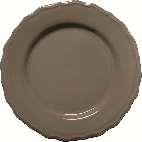 Juliet Πιάτο Γλυκού Κεραμικό Καφέ με Διάμετρο 21cm