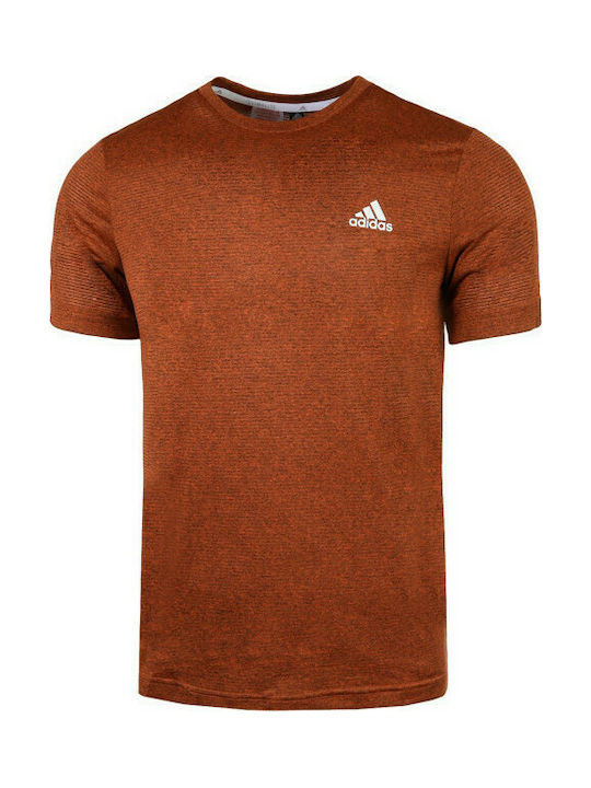 Adidas Kinder-T-Shirt Braun Textured Tee Boy's Training T-Shirt