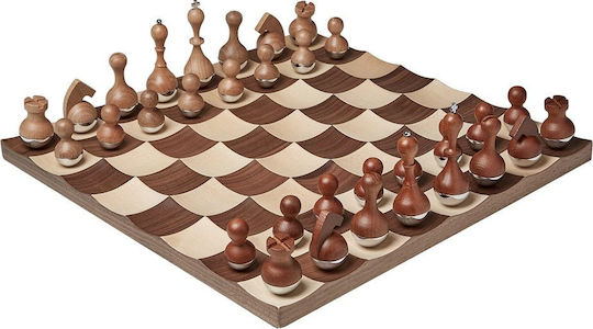 Umbra Wobble Set Chess Wood with Pawns 41x41cm