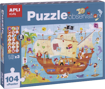 Παιδικό Puzzle Πειρατικό Καράβι 104pcs για 5+ Ετών Apli Kids