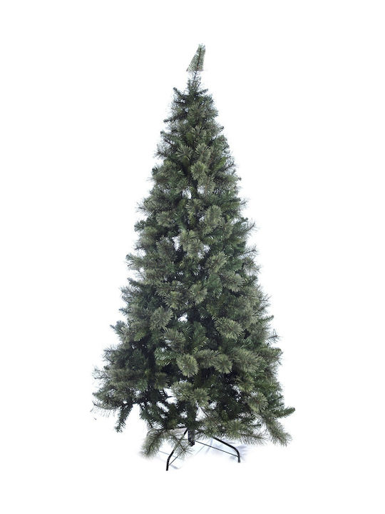 Cashmere Hinged Christmas Slim Green Tree with Metallic Base and Built in Branches H180cm