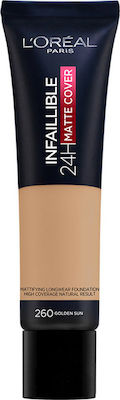 L'Oreal Paris Infaillible 24H Matte Cover Flüssiges Make-up 260 Golden Sun 30ml