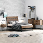 Λυδία Semi Double Bed Wooden without Slats 120x200cm