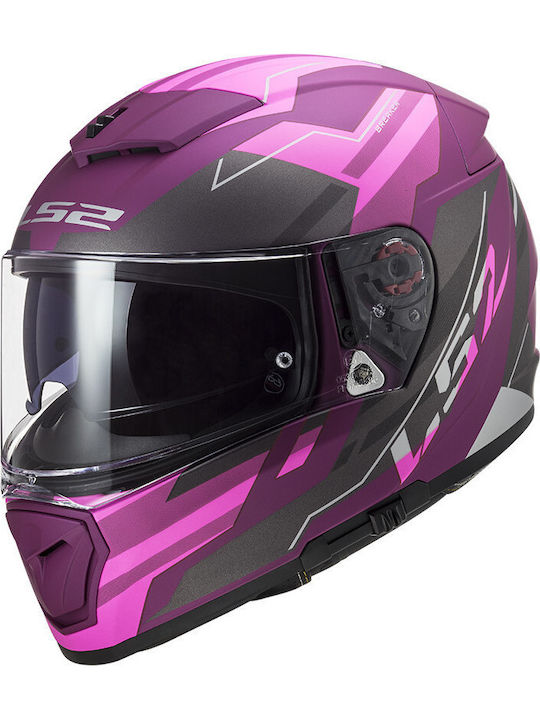 LS2 Breaker FF390 Beta Full Face Helmet with Pinlock and Sun Visor ECE 22.05 1400gr Matt Purple KR5027