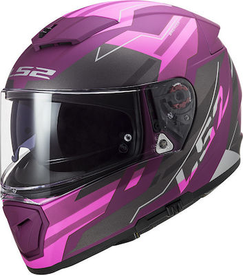 LS2 Breaker FF390 Beta Full Face Helmet with Pinlock and Sun Visor ECE 22.05 1400gr Matt Purple KR5027