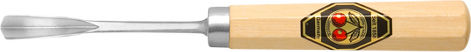Kirschen Meißel mit Hohle / Typ V Klinge Breite 10mm & Hölzernes Griff Set 1Stück