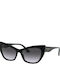 Dolce & Gabbana Women's Sunglasses with Black Plastic Frame and Black Gradient Lens DG4370 501/8G