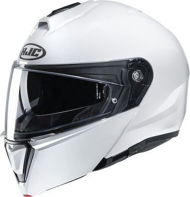 HJC i90 Solid Flip-Up Helmet with Pinlock and Sun Visor ECE 22.05 1720gr Pearl White