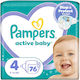 Pampers Tape Diapers Active Baby No. 4 for 9-14kg 76pcs