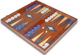 Manopoulos Mahogany Handmade Backgammon Wooden with Checkers 48x48cm TMM1BLU