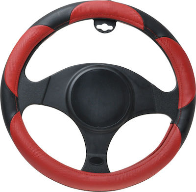 Automax Car Steering Wheel Cover Sport with Diameter 37-39cm Synthetic Red