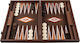 Manopoulos Natural Burl with Pearl Elements Handgefertigt Backgammon Holz mit Spielsteinen 48x48cm