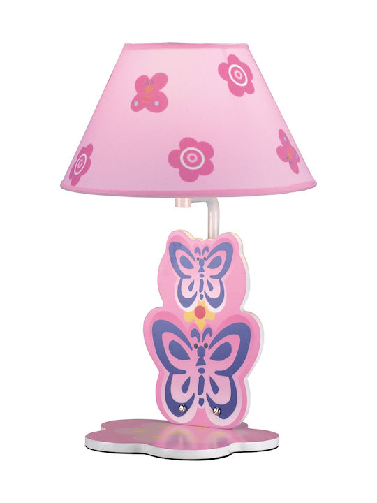 Ravenna Kids Side Table Lamp Butterfly Pink