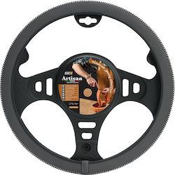 Car+ Car Steering Wheel Cover Artisan with Diameter 37-39cm Leatherette Gray