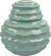 Art et Lumiere Decorative Vase Ruffles Turquoise 22.5x22.5x22.5cm