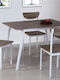 Dining Room Linderia 5pcs White / Brown 110x70cm